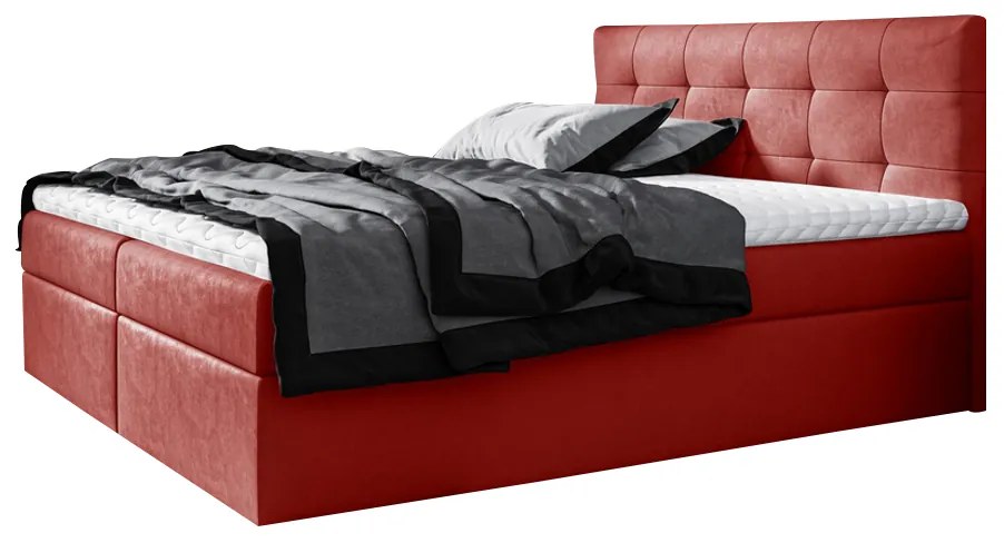 Expedo Pat tapițat boxspring BRIGITE + topper, 120x200, jasmine 60