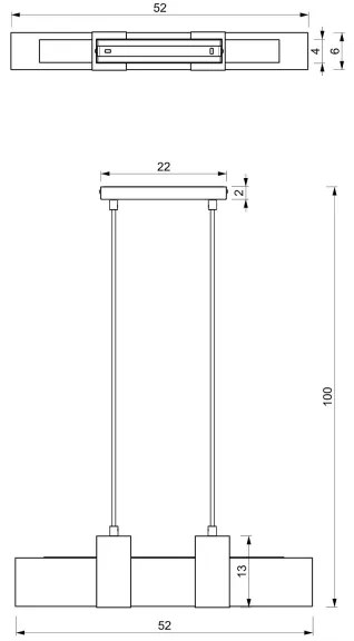 Lustră pe cablu BELEN 3xGU10/8W/230V