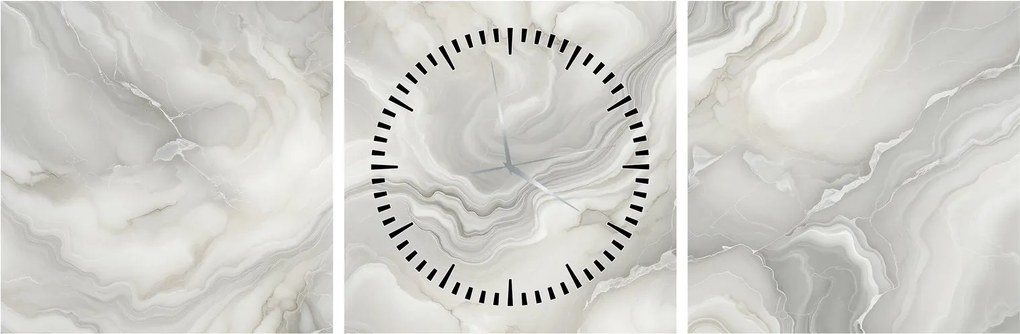 Tablou - Textura de marmură naturală (cu ceas) (90x30 cm)