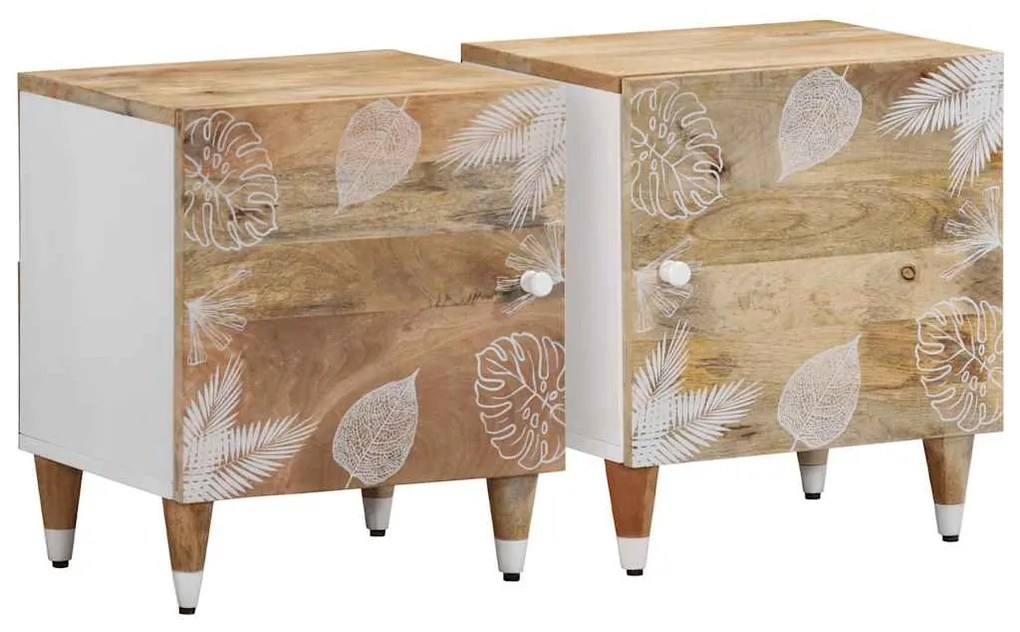 vidaXL Noptiere, 2 buc., 40x33,5x46 cm, lemn masiv de acacia
