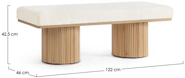 Bancheta alba, doua locuri, 122x46x42.5 cm, Floriana, Bizzotto