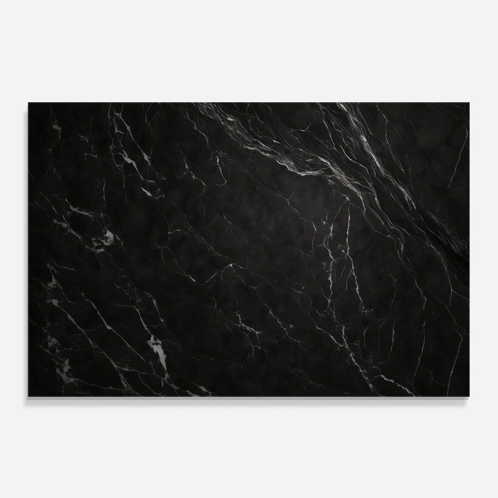Panou Sticla Bucatarie, 80x120cm, Protectie aragaz, Antistropi, Termorezistent, Abstracte, Marble, Black Marble