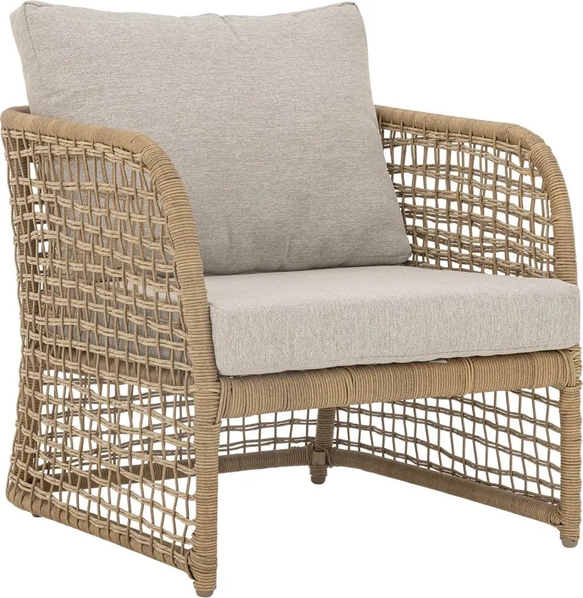 Fotoliu de grădină din polirattan cu perne incluse, L75×H70×W72 cm, „Penzano", Bloomingville