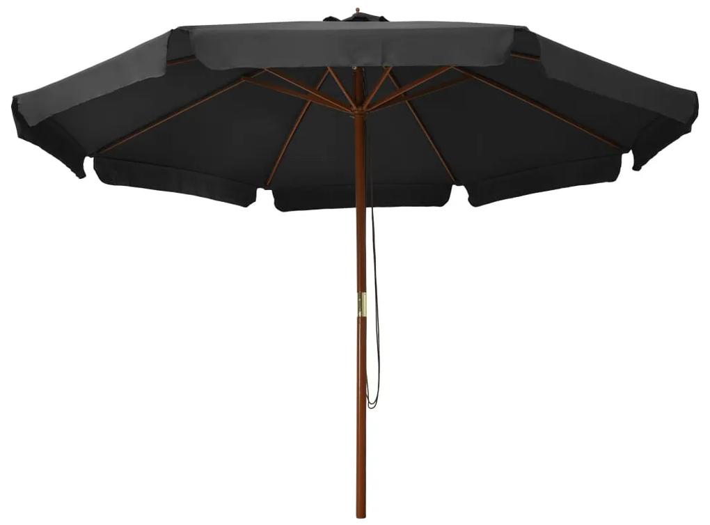 Umbrela de soare de exterior, stalp din lemn, antracit, 330 cm Antracit