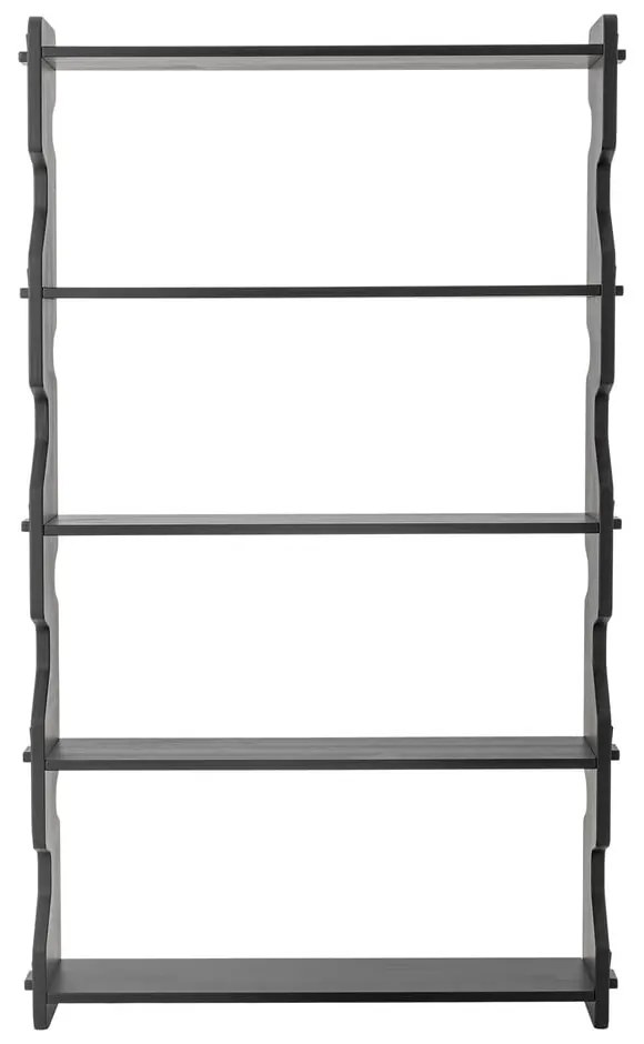 Bibliotecă neagră din lemn de pin 84x140x20 cm Savoya – Bloomingville