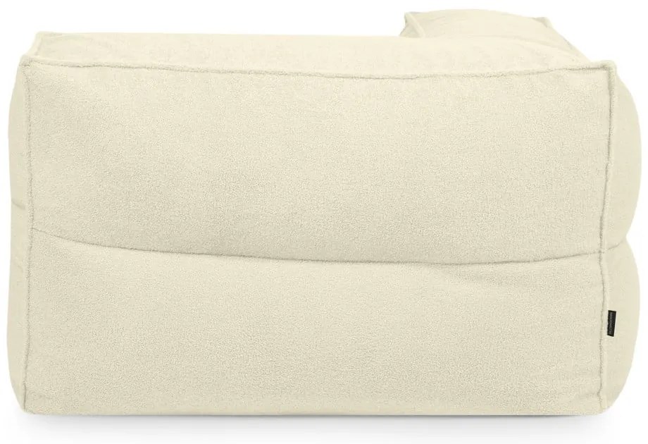 Fotoliu bean bag crem cu tapițerie din țesătură bouclé Mass Corner 125 Right – SLOWDOWN