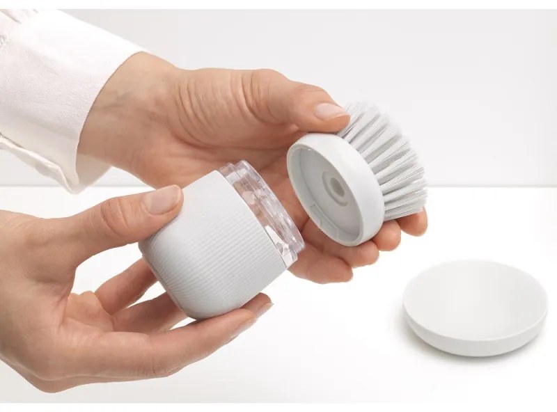 Set 2 rezerve pentru dozator deteregent de vase cu perie Brabantia SinkSide 1003320, Inlocuire usoara, Poliester, Gri deschis