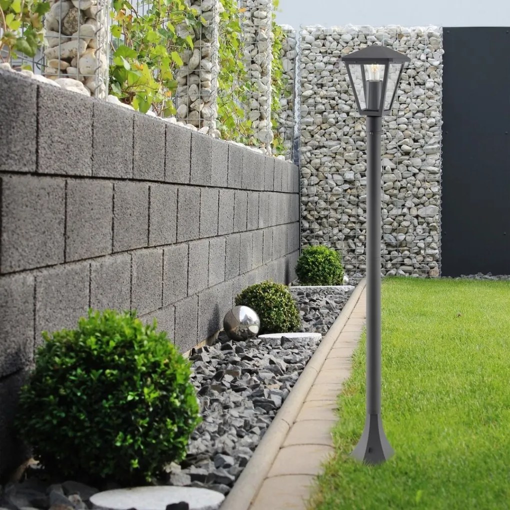 Stalp mediu pentru iluminat exterior design modern IP44 Paravento negru