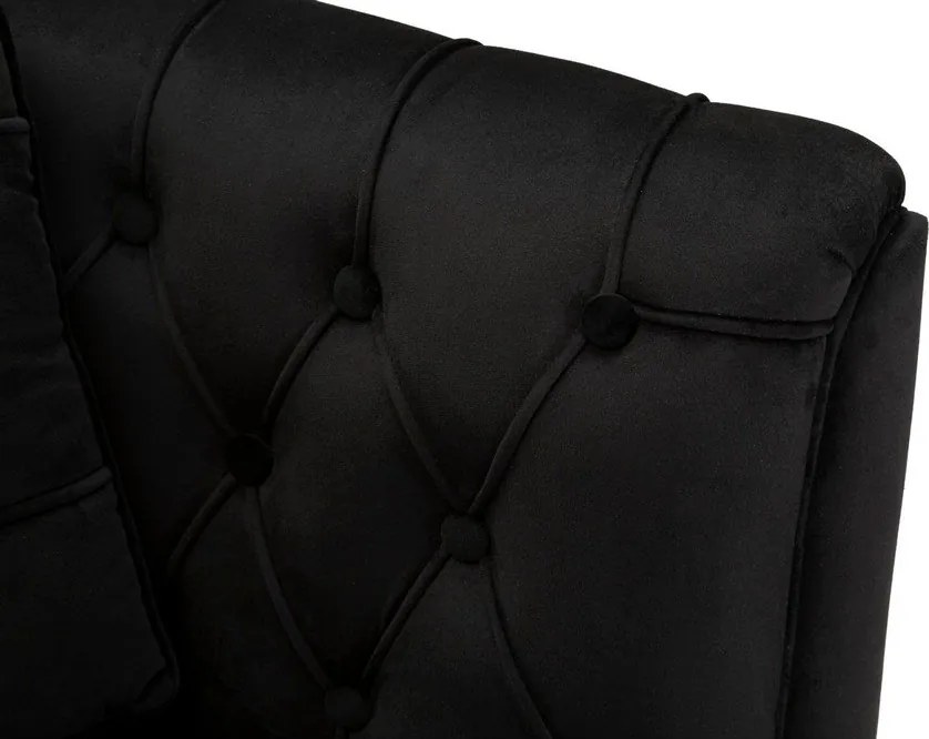 Canapea neagră cu tapițerie din catifea 130 cm Budapest – Mauro Ferretti