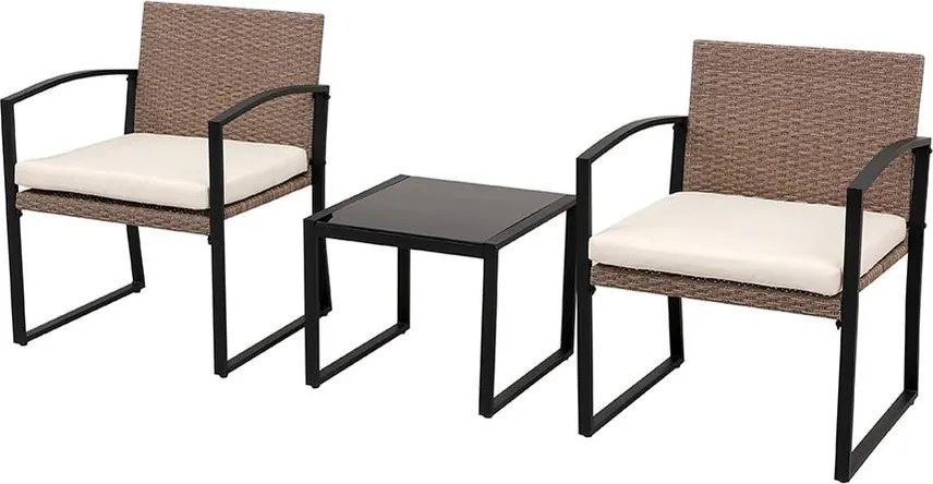 Set mobilier de grădină 3 piese Avenberg BELFORD maro/bej