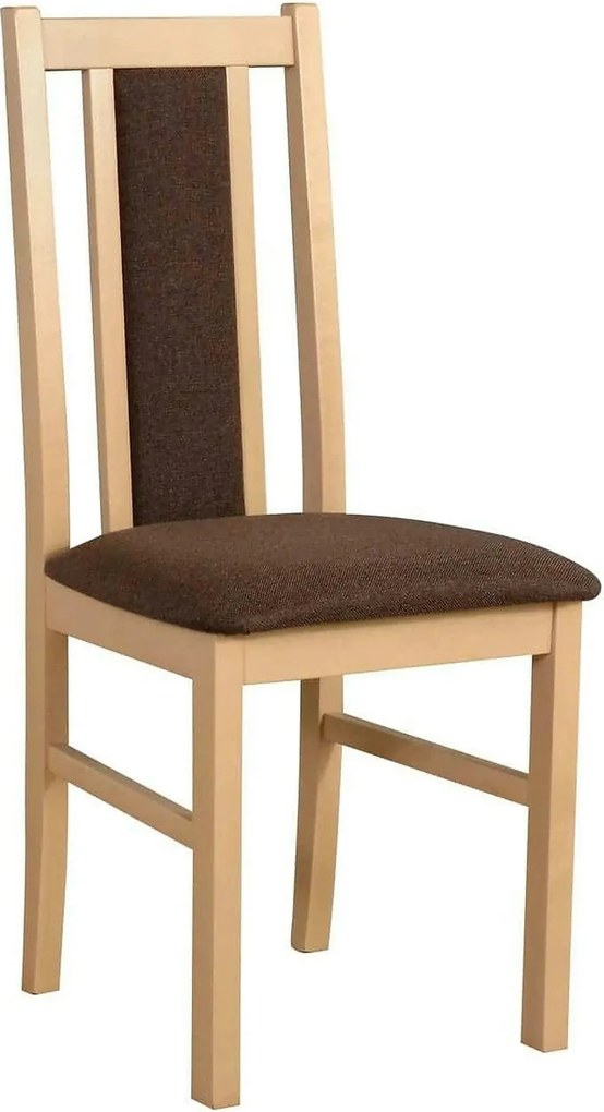 Scaun BOS 14, maro/stejar sonoma, stofa clasica/lemn de fag, 43x40x94