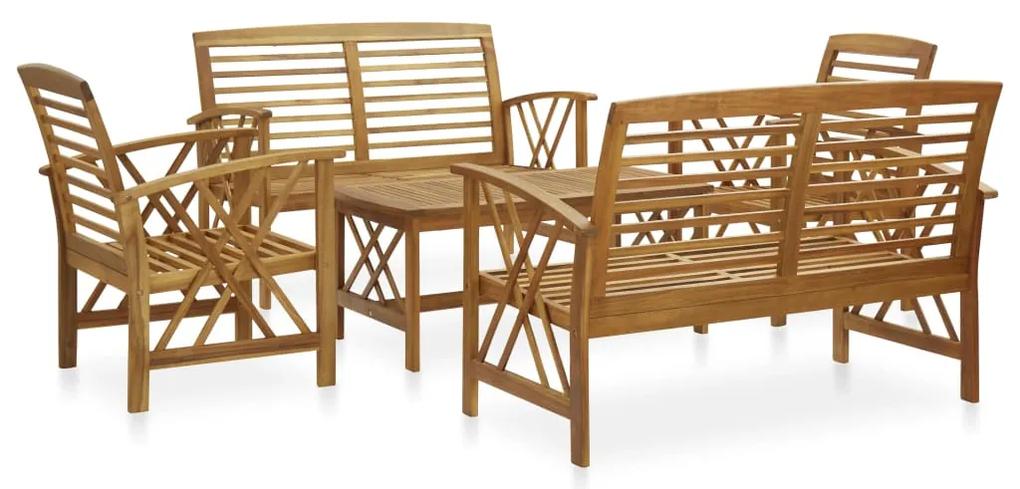 3057985 vidaXL Set mobilier de grădină, 5 piese, lemn masiv de acacia