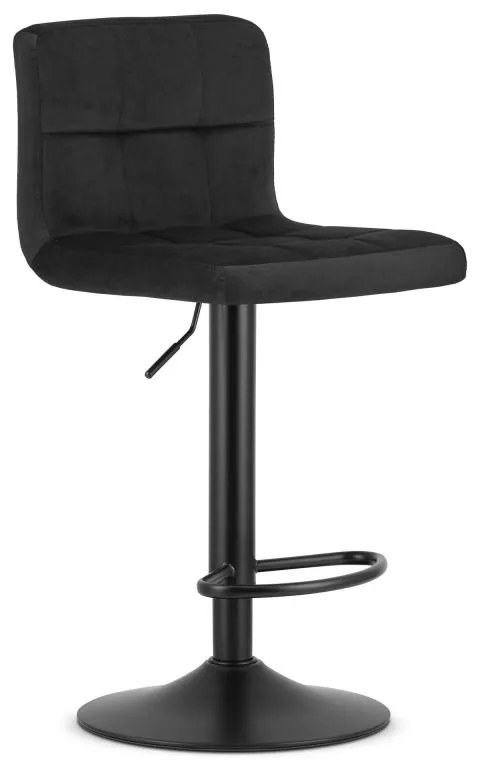 Scaun bar PROT - catifea neagra / baza neagra