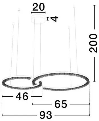 Lustra circulara aluminiu alb GREAMY D-93cm