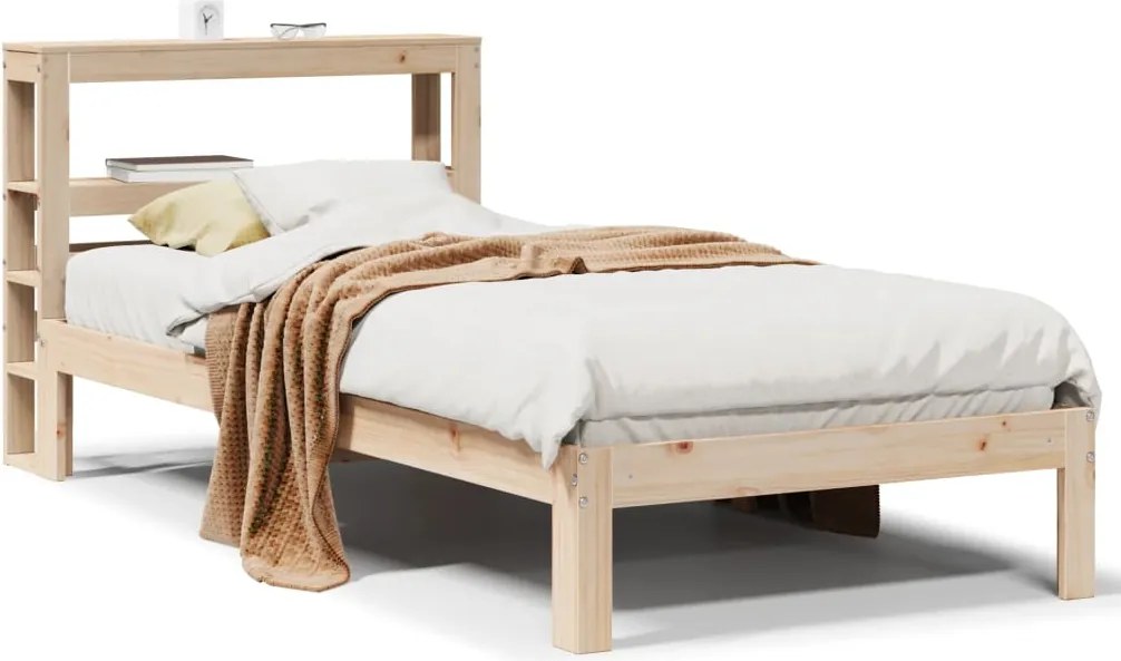 vidaXL Cadru de pat cu tăblie, 100x200 cm, lemn masiv de pin