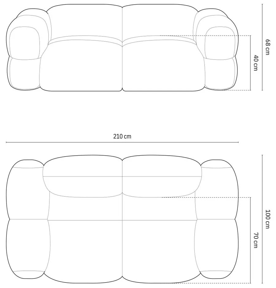 Canapea cărămizie 210 cm Loretto – Cosmopolitan Design
