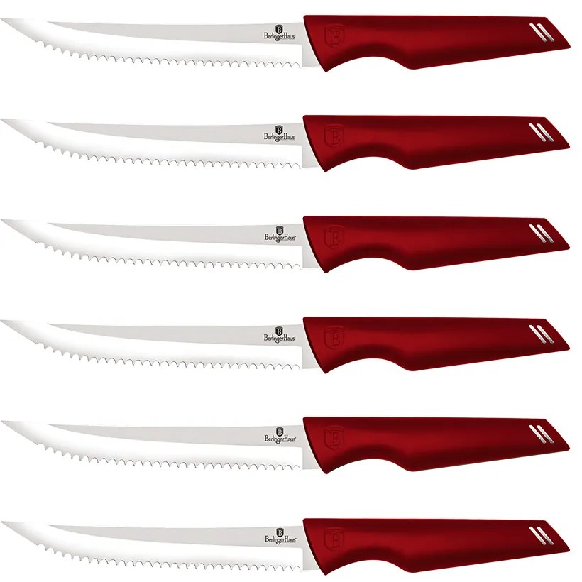 Set de cutite friptura 6 piese Burgundy Line Berlinger Haus BH 2781