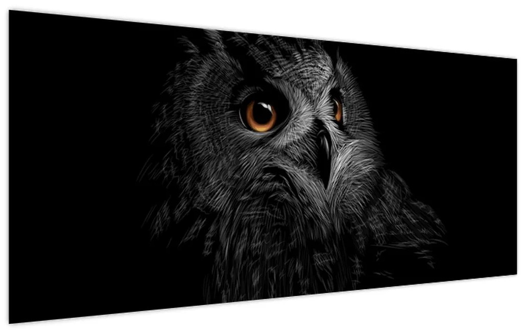 Tablou - Bufniță, ilustrație (120x50 cm)