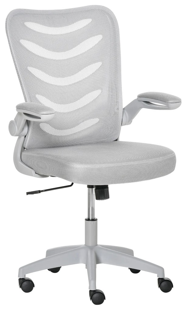 Scaun de Birou Ergonomic, Fotoliu Pivotant, Inaltime Reglabila, Functie de leganare 58.5x58x94.5-103.5cm, Gri Vinsetto | Aosom RO