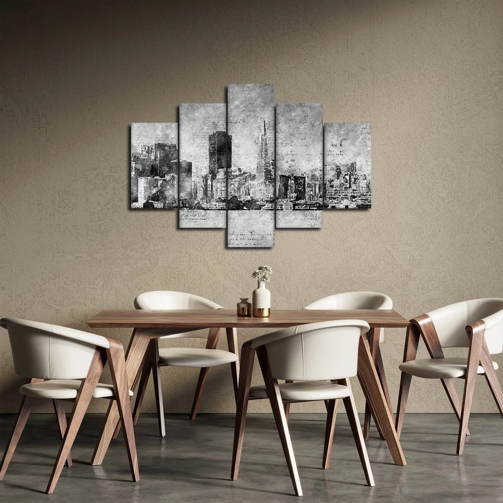 Tablou - Oraș de artă de cafea (150x105 cm)