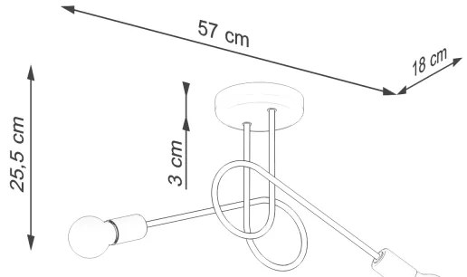 Lustră aplicată Sollux SL.1471 LOOP 2xE27/15W/230V alb