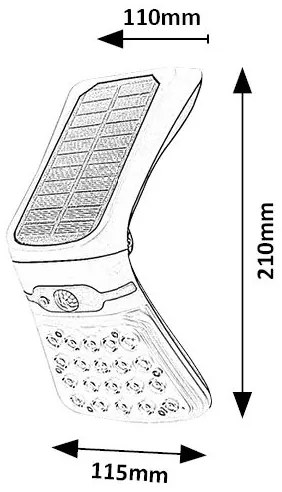 Rabalux 77022 - Lampă solară LED reglabilă cu senzor LED/4W/3,7V IP44