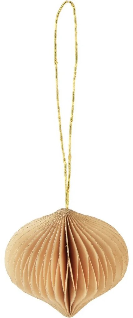 Set de 9 ornamente de Crăciun, auriu-bej, 6 cm, fagure de miere