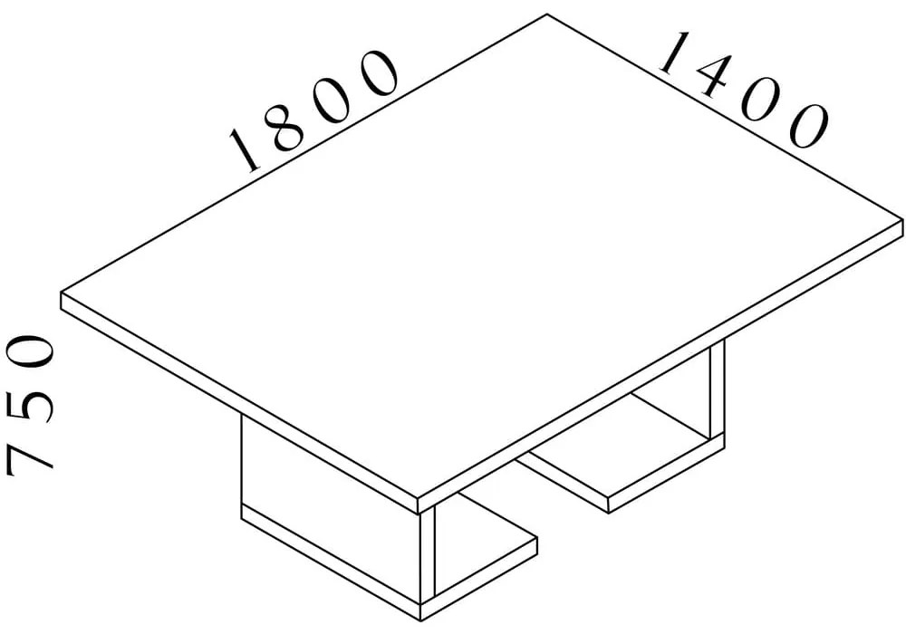 Masa de intalnire Lineart 180 x 140 cm, ulm deschis