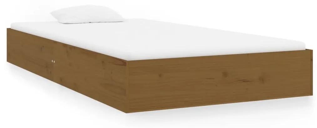 820055 vidaXL Cadru de pat, maro miere, 100x200 cm, lemn masiv