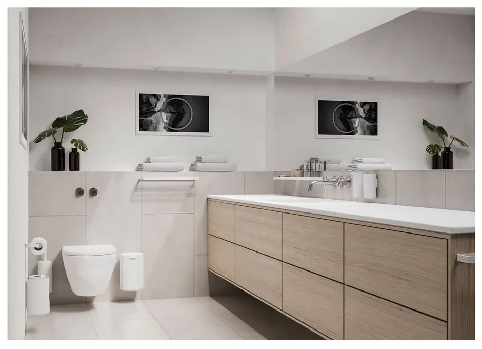 Suport de perete pentru hârtie igienică Zone Rim, alb