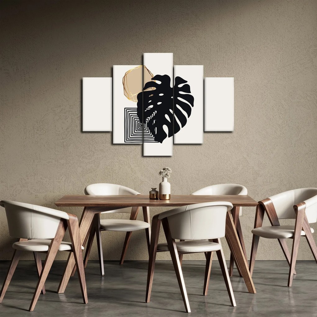 Tablou - Abstracție cu frunze tropicale N⁰2 (150x105 cm)