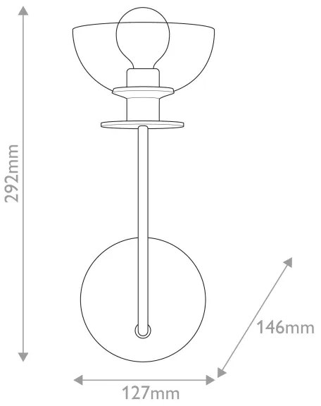 Alora Mood ALM-SYLVIA-1WB-BG-CL - Aplica de perete SYLVIA, 1xE14/40W/230V, aurie
