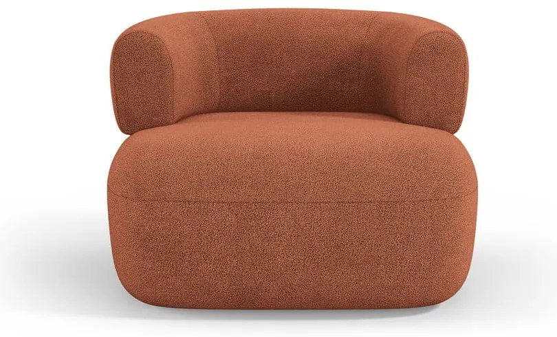 Fotoliu cărămiziu cu tapițerie din stofă bouclé Jenny – Micadoni Home