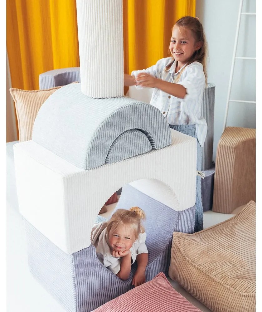 Teren de joacă din spumă verde mentă 3 buc. din catifea reiată înălțime 37 cm 75x49 cm Rainbow Montessori – Wigiwama