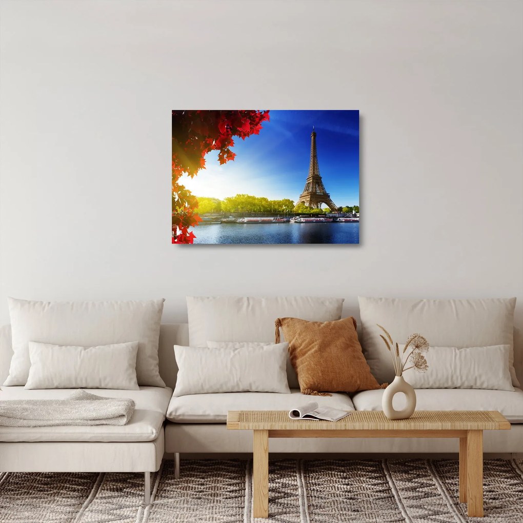 Tablou pe sticlă - toamna la Paris (70x50 cm)