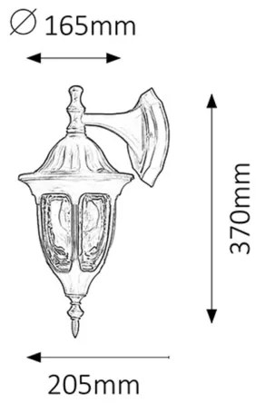 Rabalux 8341 - Corp de iluminat perete exterior MILANO 1xE27/60W/230V