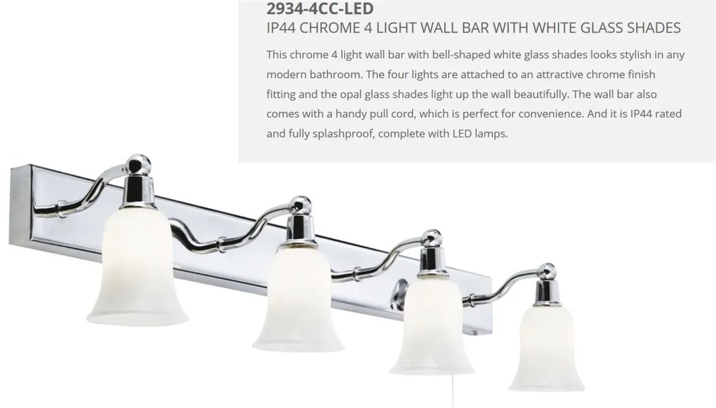 Aplica de perete pentru baie IP44 Belvue 2934-4CC-LED SRT