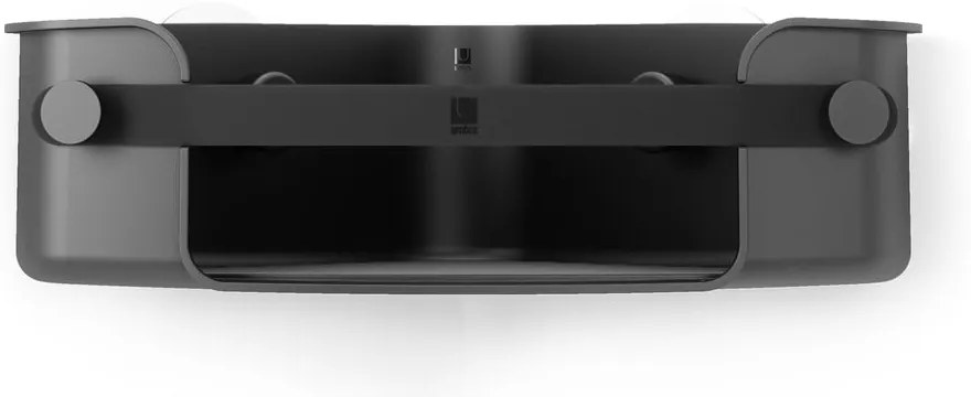 Raft pentru baie negru autoadeziv, pentru colț, din plastic Flex Adhesive – Umbra