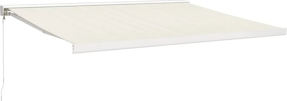vidaXL Copertină retractabilă, crem, 4x3 m, textil și aluminiu