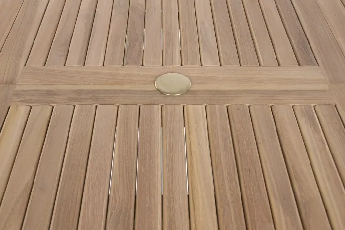 Masă dining pentru exterior extensibilă din lemn de tec 180–240 cm finisaj natural, „Malindi”