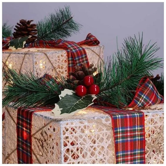 Solight 1V291 - Set de 3 LED-uri, lumini de Crăciun 48xLED/3,6W/230V IP44 alb cald