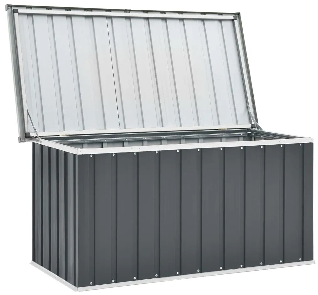 46262 vidaXL Ladă de depozitare pentru grădină, gri, 129x67x65 cm