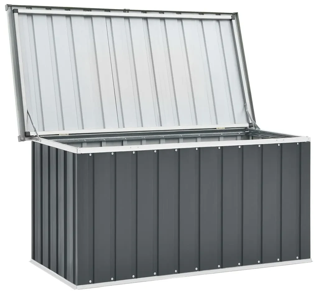 46262 vidaXL Ladă de depozitare pentru grădină, gri, 129x67x65 cm