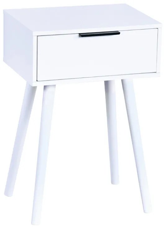 Noptiera Kesper 15970, 1 sertar, Lemn de pin, Alb