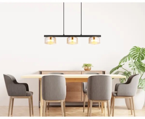 Lustră LED pe cablu Globo 16055-3HG HIGGINS 3xGX53/6W/230V fumuriu/maro