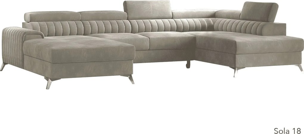 Colțar lemn masiv Formă U Extensibil Levi 347x202cm