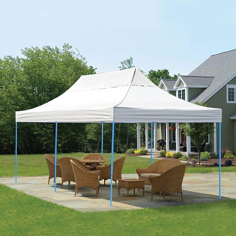 Pavilion pliant 2,9x5,7m-alb, cu geanta de transport