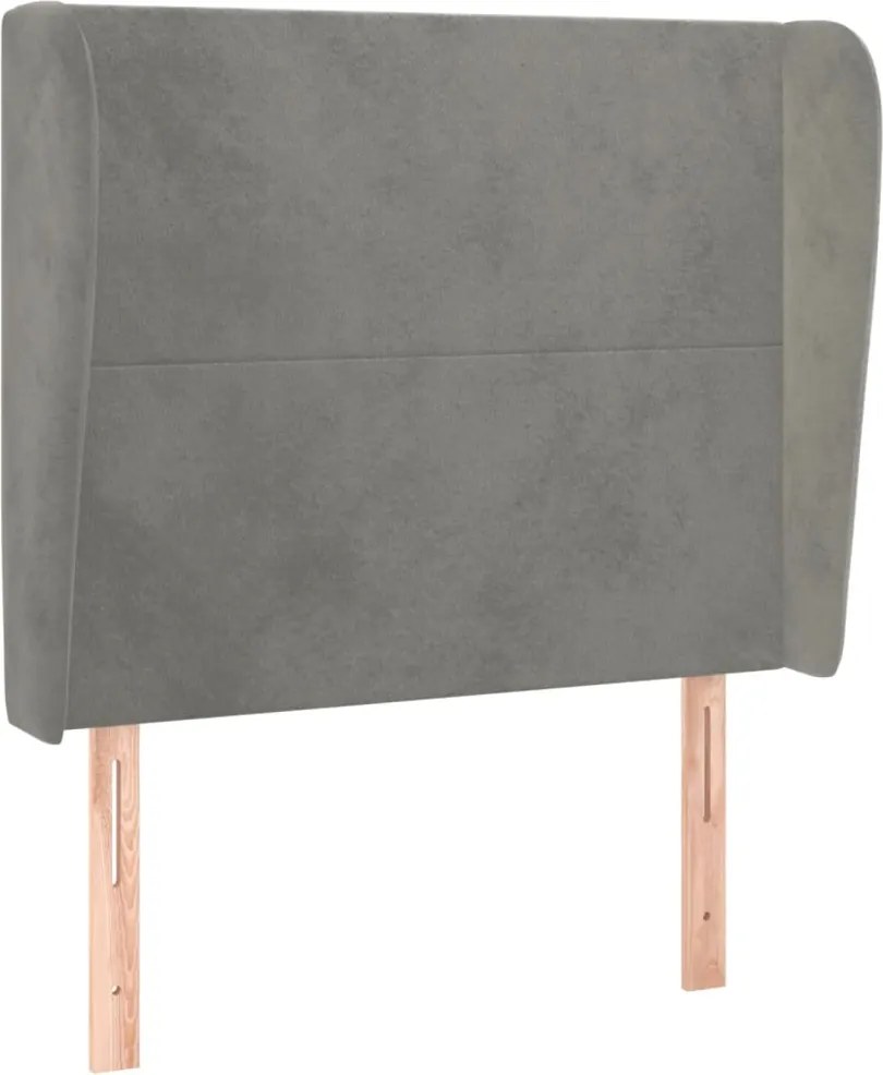vidaXL Tăblie de pat cu aripioare gri deschis 83x23x118/128 cm catifea