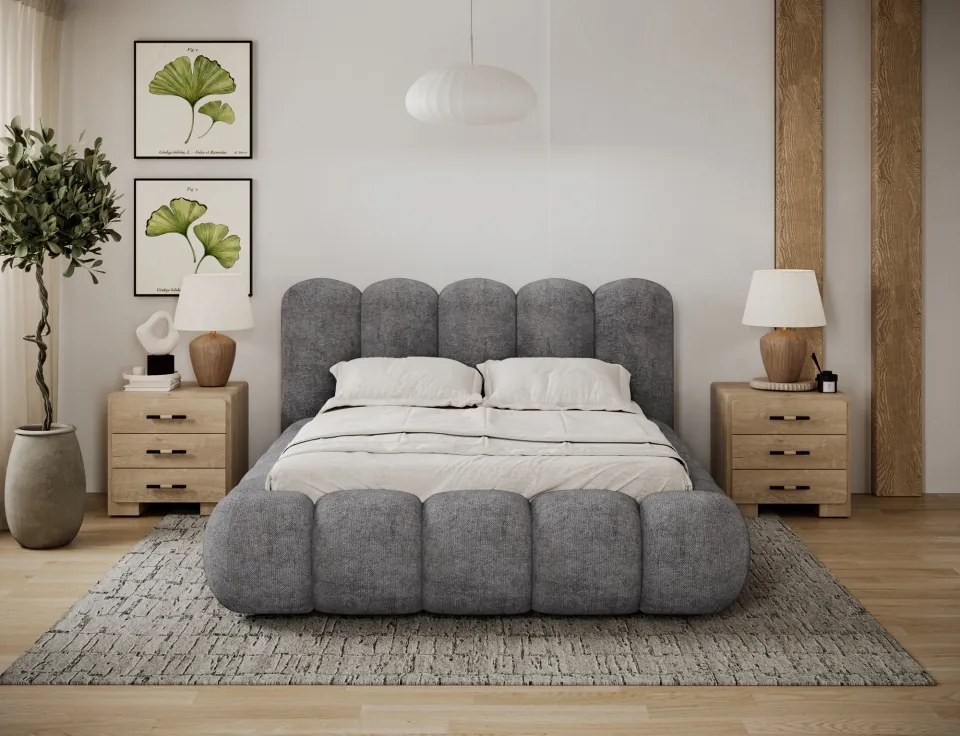 Pat tapițat Oloroso, 180x200 cm cu somieră metalică – Avexin 05