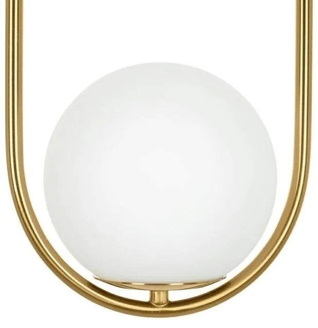 Lustra design miminalist, Metal auriu, Glob Sticla, AURELIA 50